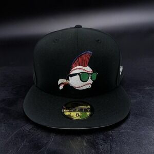 New Era 59FIFTY Major League "Wild Thing" Fitted Hat Size 8 Black Ricky Vaughn